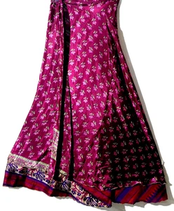 Incredible-art Vintage Silk Sari Magic Wrap Skirt Reversible Double Layer skirt, - Picture 1 of 6