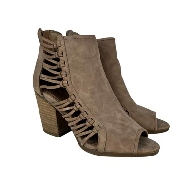 Sandalias Rampage Ram-Viva imitación cuero tacón bloque color tostado recorte tiras punta abierta 7,5 Foto 1 de 4