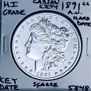1891 CC MORGAN SILBER-DOLLAR HOHE QUALITÄT ECHTE US-PRÄGEANSTALT SELTENE SCHLÜSSELMÜNZE 5848 - Bild 1 von 3