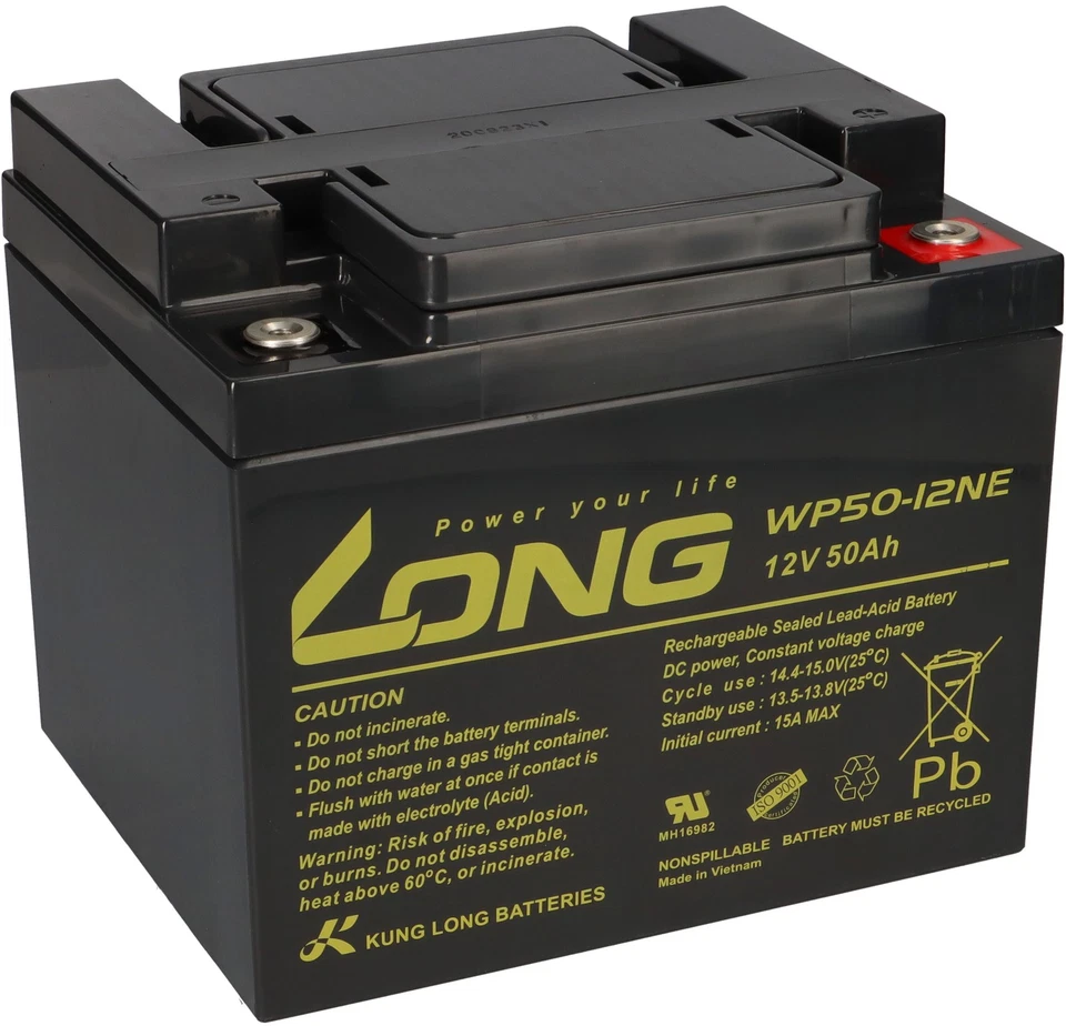 KUNGLONG 12V 50Ah LONG WP50-12NE Akku AGM GEL Blei Batterie Bleiakku Bleigel 45 55 60Ah