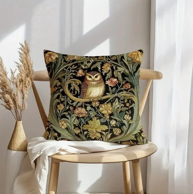 Funda Almohada William Morris BÚHO Y LINO FLORAL 18x18 Foto 1 de 4