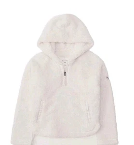 Neu Abercrombie Kinder Mädchen kuschelig creme Winter Sherpa Fleece 1/4 Reißverschluss Hoodie 15 16 - Bild 1 von 3