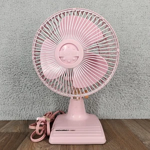 Vintage Holmes HAOF-81 Oscillating Table Fan Retro Desk Fan Pale Pink 80s Decor - Picture 1 of 10