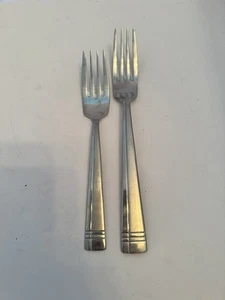 2er Set Vintage Oneida Amsterdam Edelstahl Gabeln - Abendessen und Salat - Bild 1 von 3