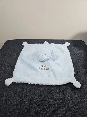 Peluche Gund God Bless Baby Blue Soft Bear Satinee Lovey bordado 14" Foto 1 de 4