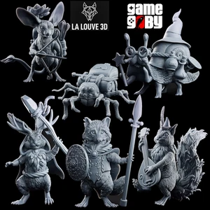 Miniaturas de animales aventureros a través del pantano | 32 mm sin pintar | Caracol y otros - Imagen 1 de 15