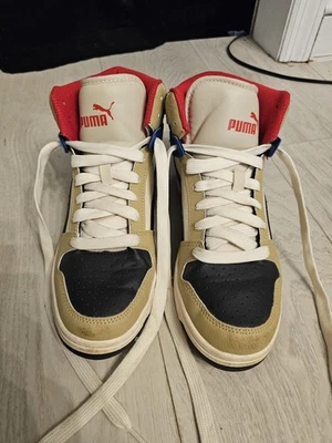 Big Kid's Puma Rebote Layup SL LS JR Blanco-Naranja-Azul-Negro (397619 02) Foto 1 de 4