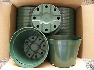 5" azalea green plastic pot greenhouse outdoor pots durable nursery 25 lots - Picture 1 of 1