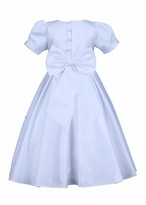 US Seller White Pleated Short Sleeve Baby Communion Wedding Flower Girl Dress - Picture 1 of 34