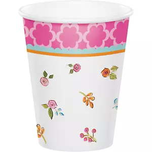 Tea Party Cups Flower Cups Girls Birthday Decoration Favor Party Supplies 8ct - Picture 1 of 1