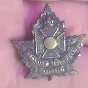 Canadian Services Chaplin Collar Badge Kings Crown - Picture 1 of 5