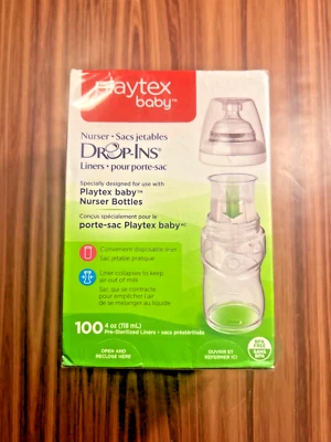 Forros para biberones Playtex Drop-ins para bebé 4 OZ 100 unidades preesterilizadas NUEVO Foto 1 de 4