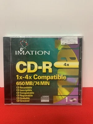 Imation CD-R 1x-4x Compatible 650Mb/ 74 Min-New/Sealed - Image 1 of 3