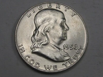 BU 1958-D Dollaro D'Argento Franklin Da Mezza. #50 - Immagine 1 di 4