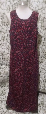 Vestido Ciervo Blanco Talla 14 Rojo Sin Mangas Maxi Largo Pullover Abertura Trasera Y2k Foto 1 de 4