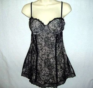 VICTORIAS SECRET SEXY LITTLE THINGS STRETCH LACE SPANDEX FIG HUG FEM NIGHTGOWN M - Picture 1 of 1