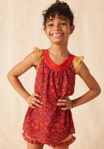 Matilda Jane Enchanted Garden Beach Bonfire V-Neck Printed Swing Tank Size 16 - Picture 1 of 5