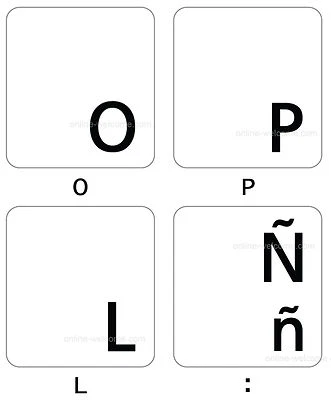spanish latin american transparent keyboard sticker black letters - Image 1 of 4