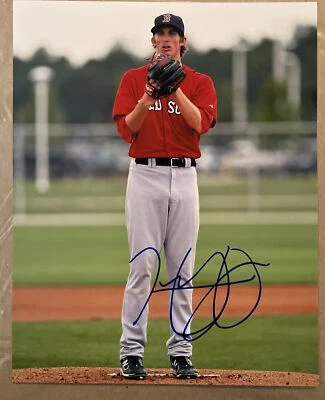 Foto firmada por Henry Owens 8x10 Medias Rojas de Boston MLB Foto 1 de 2