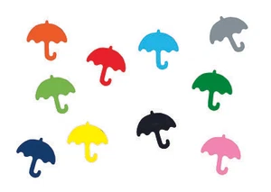 10x Bügelbild Bügelbilder Aufnäher Patch Miniblings GLATT Regenschirm 25mm Schir - Bild 1 von 19