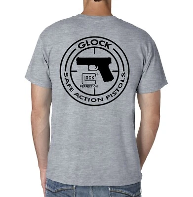 OFFICIAL Glock Logo T-Shirt  S M L XL 2XL 3XL 4XL 5XL - BLACK / OXFORD / GREEN - Image 1 of 4