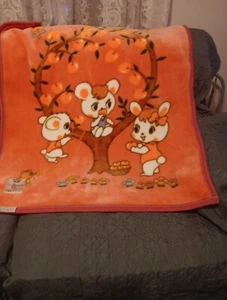 Oriental Baby Blanket Flower Pink Soft Fleece Throw Lovey 30" x 40" - Picture 1 of 12