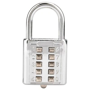 10-digit Push Button Combination Password Padlock Blind Button Padlock Fit - Picture 1 of 9