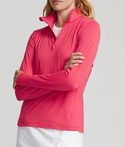 RLX Ralph Lauren Women's Stretch 1/4 Zip Golf Jersey Pullover Maui Red M NWT$148 - Picture 1 of 13