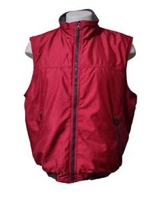 Chaps Vest Men's Size XXL Full Zip Fleece Lined Red Zippered Pockets Logo Collar - Picture 1 of 19