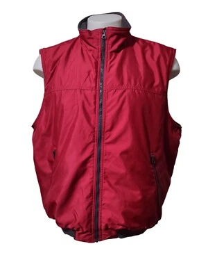 Chaps Vest Men's Size XXL Full Zip Fleece Lined Red Zippered Pockets Logo Collar - Image 1 of 4