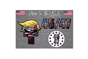 3 pack Trump Skull Punisher Sticker Decal USA Flag MAGA President 45 47 Lot - Bild 1 von 1