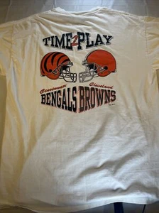 Vintage Single Stitch T Shirt Cl Browns Bangles Time 2 Play NFL All Sport Event - Picture 1 of 7