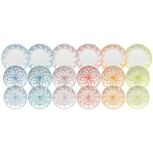 Servizio Piatti 6 Persone TOGNANA Set 18 Pezzi in Porcellana Multicolor Colorati - Foto 1 di 9