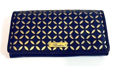 Buxton Mujer Cartera Azul y Dorado Corte Lazer Organizador Viaje Cremallera Soporte de Identificación Foto 1 de 4