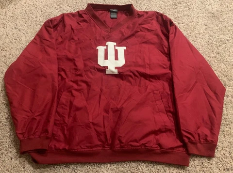 Indiana University IU Hoosiers Pro Edge Pullover Windbreaker Red Mens Size Large Cover