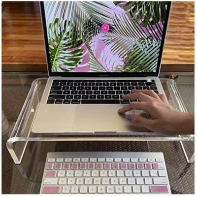 19" LCD LED Computer Monitor Laptop Table Riser Shelf Desktop Stand Space Saver - Image 1 of 4