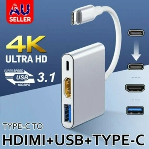 3IN1 USB 3.1 Type-C USB-C to Female HUB 4K HD HDMI Data Charging Cable Adapter - Picture 1 of 11