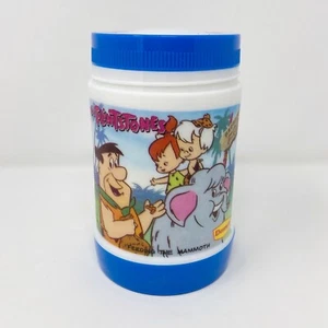 Vintage 1989 Flintstones Dennys Plastic Thermos Feeding The Mammoth Fred Blue - Picture 1 of 7