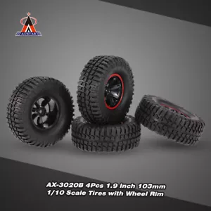 4Pcs AUSTAR AX-3020B 1.9 Inch 103mm 1/10 Scale Tires with Wheel C3A8 - Picture 1 of 12