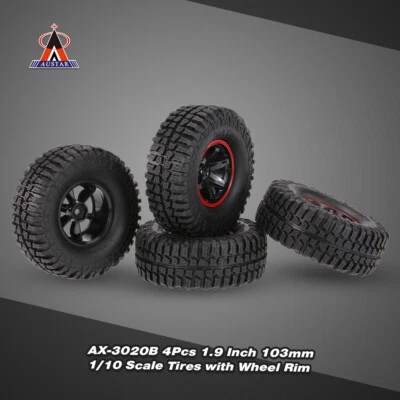 4Pcs AUSTAR AX-3020B 1.9 Inch 103mm 1/10 Scale  Tires  with Wheel  C3A8 - Image 1 of 4