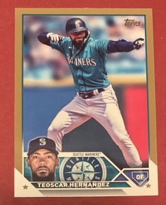 /2023 TEOSCAR HERNANDEZ - 2023 Topps UPDATE - GOLD Parallel - #US149 - Mariners