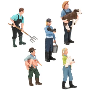 5 Pcs Personnage Miniature Agricole Simulation Ferme Ranch Tout-petit - Photo 1/12