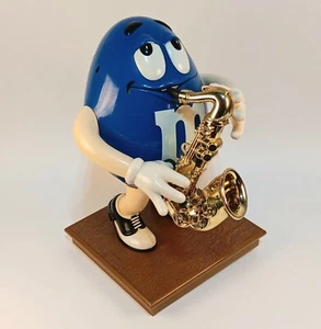OFFICIAL BLUE M & M's "BLUES CAFE" SAXOPHONE COLLECTIBLE CANDY DISPENSER  - Picture 1 of 12