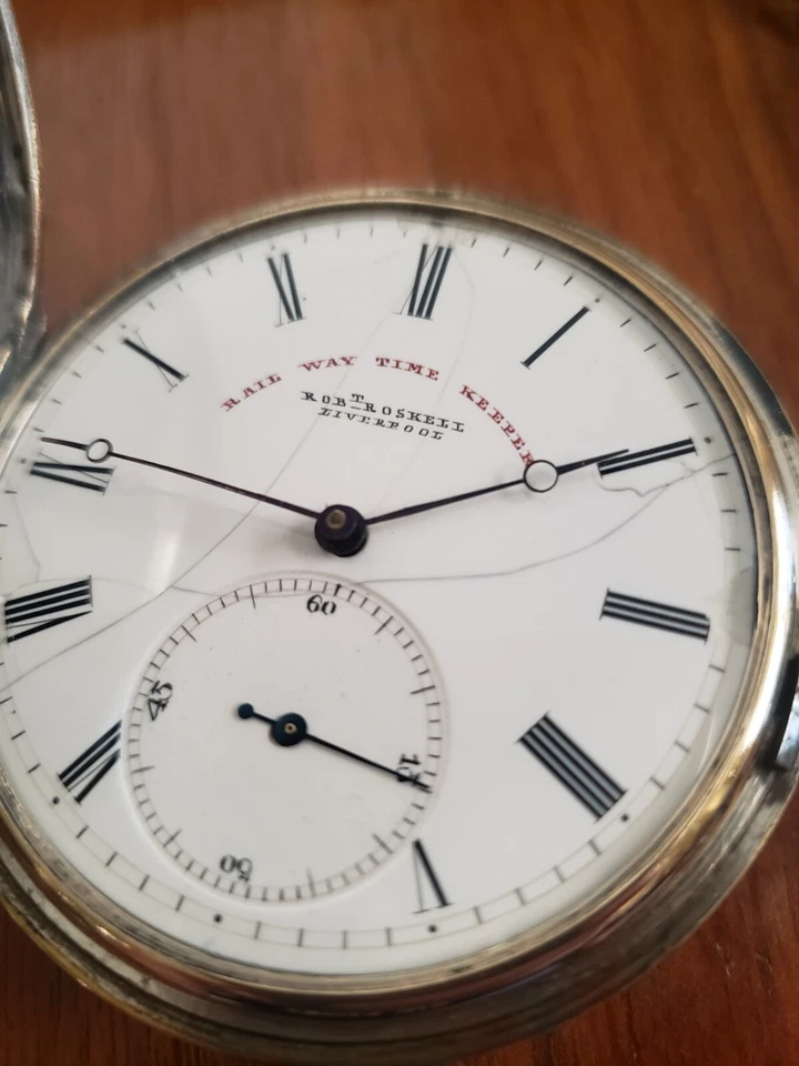 RELOJ BOLSILLO ROBERT ROSKELL RAILROAD APROBADO PARA EL REINO UNIDO 1890 Foto 1 de 4