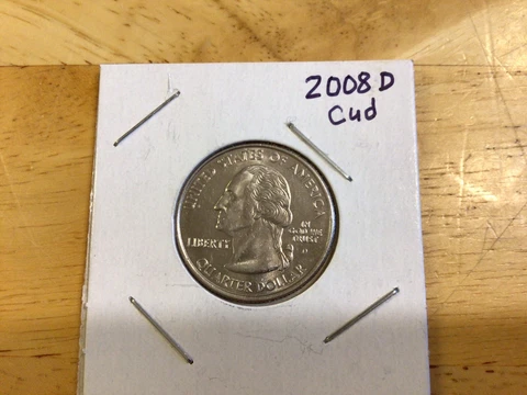 2008 D Arizona State Quarter, Cud Error, At Bottom Of Cactus Cover