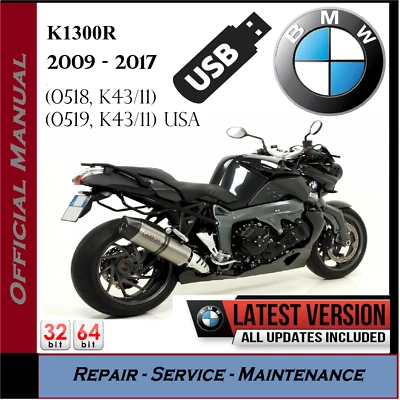 BMW K1300R K1300 R K43 2009 - 2017 Service Repair Workshop Manual USB - Image 1 of 4