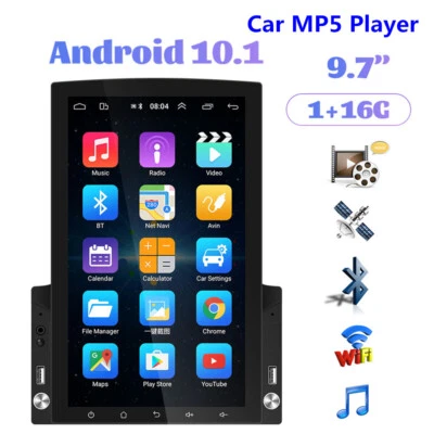 Pantalla Vertical 9.7'' HD 2.5D Vidrio Android10.0 1GB+16GB Coche Reproductor MP5 GPS WIFI Foto 1 de 4