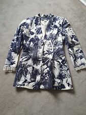 Chantal Thomass Off White/Navy Lined Cotton Jungle Print Jacket - Size 10 (42)