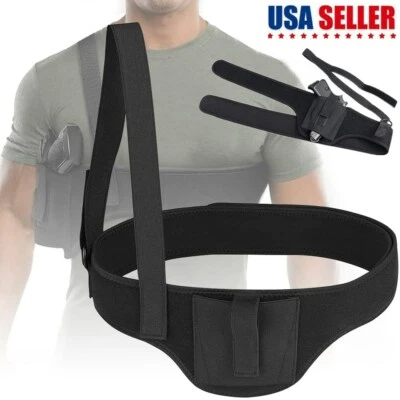 MM ELECTRONICLES Tactical Concealed Carry Shoulder Pistol Hand Gun Holster Pouch For Right/Left