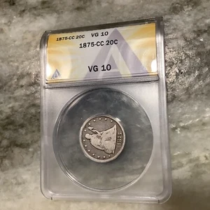 1875-CC Silver Twenty Cent Piece VG10 - Picture 1 of 3